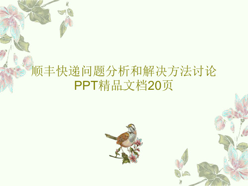 顺丰快递问题分析和解决方法讨论PPT精品文档20页22页PPT