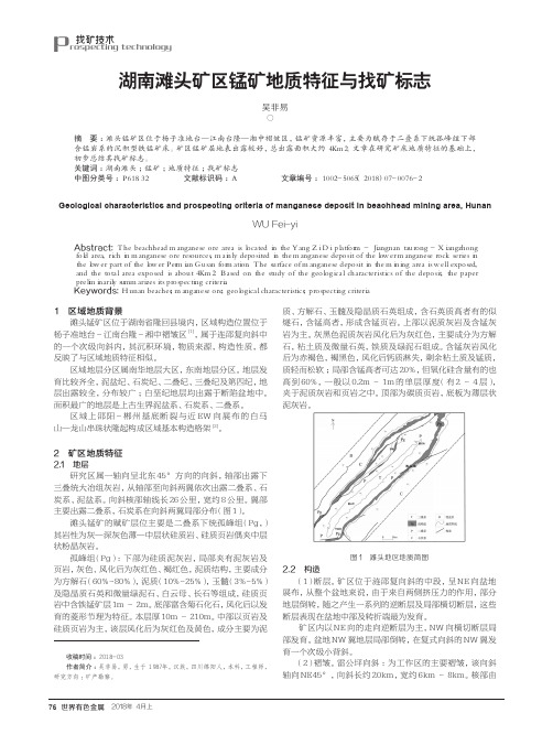 湖南滩头矿区锰矿地质特征与找矿标志