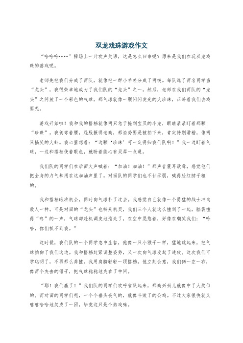 双龙戏珠游戏作文