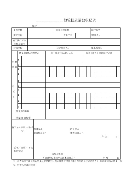 园林绿化检验批质量验收记录表格全套规范