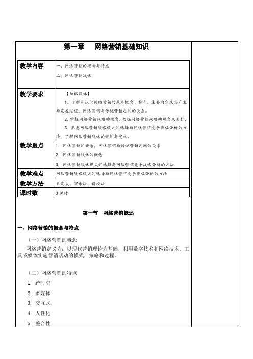 网络营销基础与实践教学电子教案