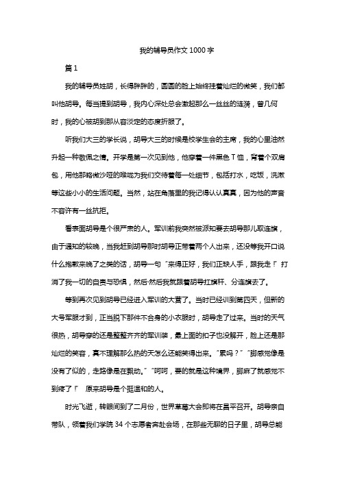 我的辅导员作文1000字