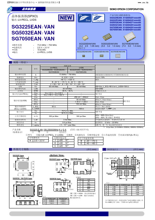 爱普生SG3225EAN晶体振荡器(SPXO)规格书