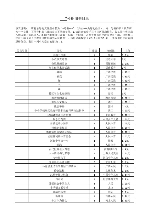 图书目录模板(7号)