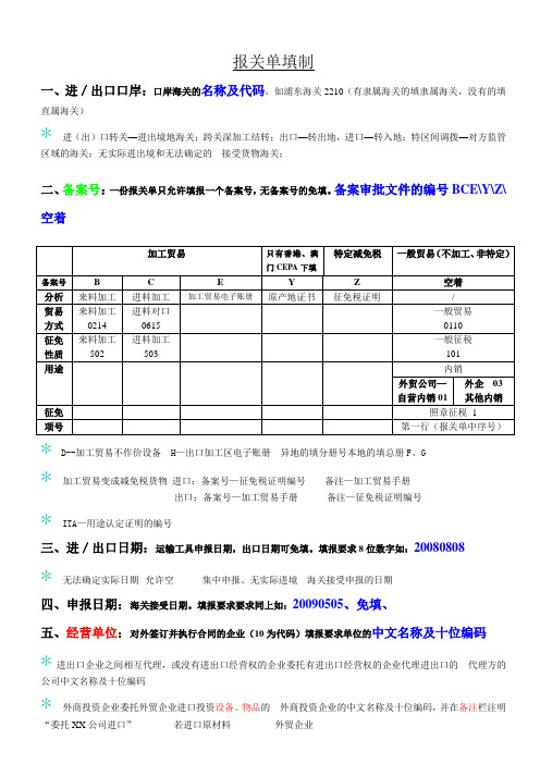 报关员资格考试报关单填制全面总结汇总