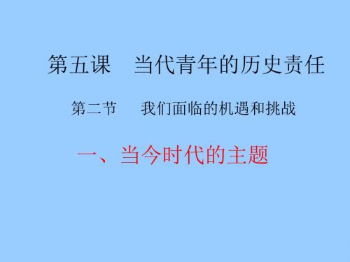 当今时代的主题：和平与发展PPT课件1