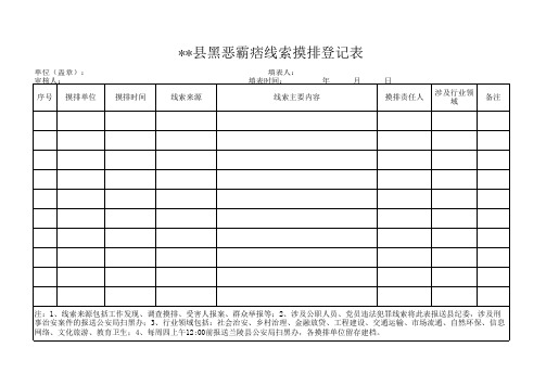 黑恶霸痞线索摸排登记表