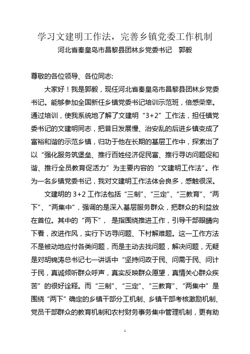 学习文建明工作法 完善乡镇党委工作机制(郭毅)