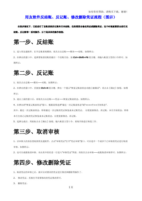 用友软件反结账、反记账、修改删除凭证流程