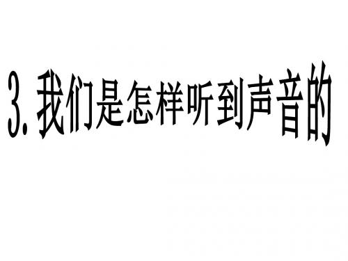 苏教版科学四年级上册第三单元第三节我们是怎样听到声音的