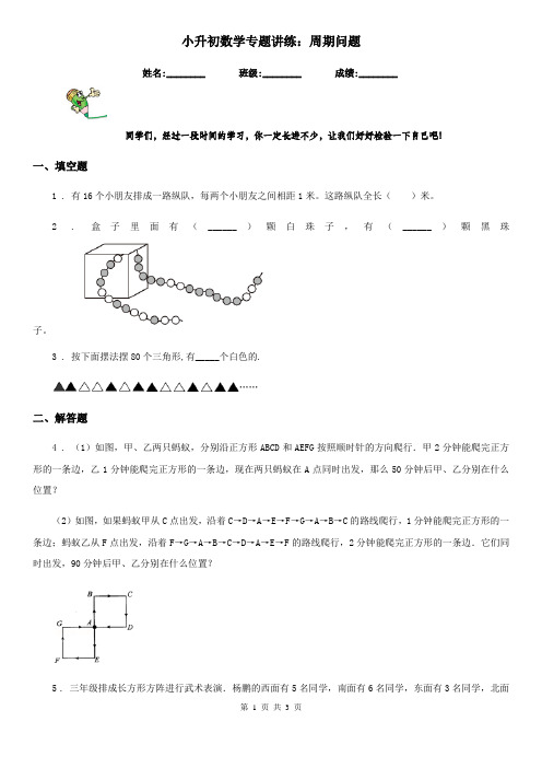 小升初数学专题讲练：周期问题