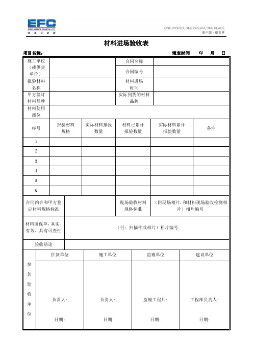 材料进场验收表