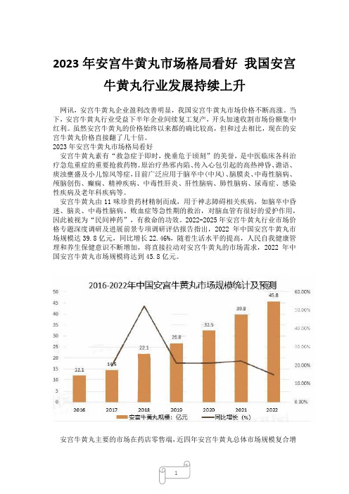 2023年安宫牛黄丸市场格局看好 我国安宫牛黄丸行业发展持续上升12