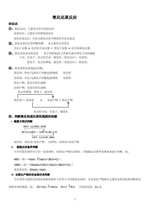 氧化还原反应(高考复习)