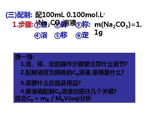 高一化学溶液的配制 (PPT)5-1