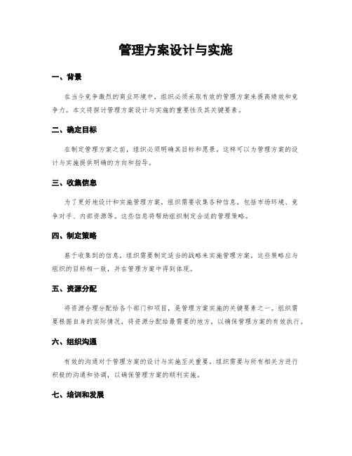 管理方案设计与实施