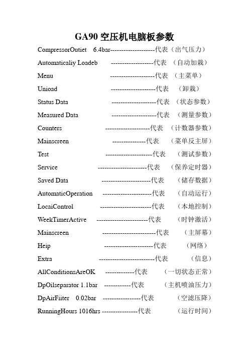 阿特拉斯空压机电脑控制板