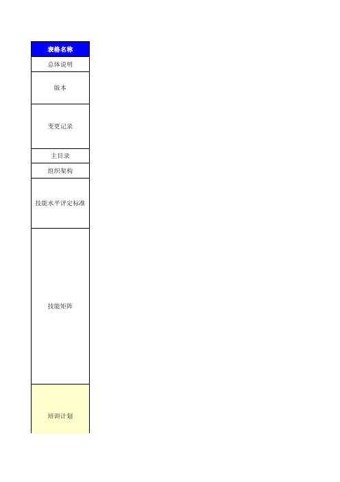 技能矩阵及培训矩阵