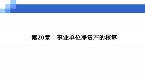 第二十章  事业单位净资产的核算  《预算会计》PPT课件