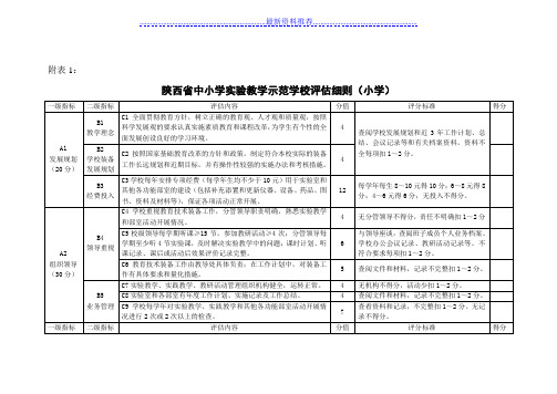 陕西省中小学实验教学示范学校评估细则(小学)