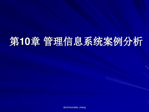 最新文档-【课件】管理信息系统案例分析-PPT精品文档