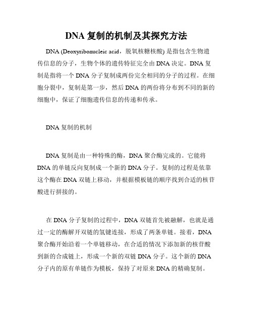 DNA复制的机制及其探究方法