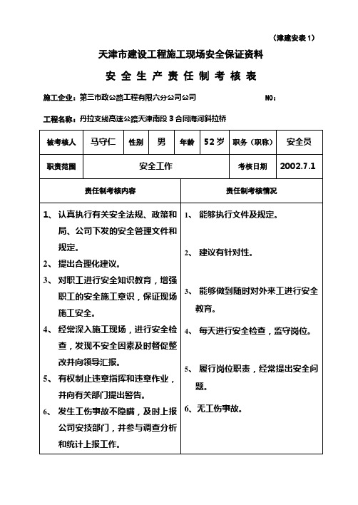 责任制考核(马守仁)