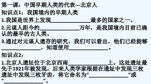 人教版七年级上册历史第一二单元复习课件