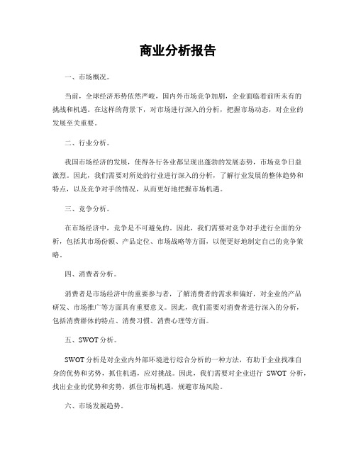 商业分析报告