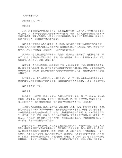 我的未来作文15篇