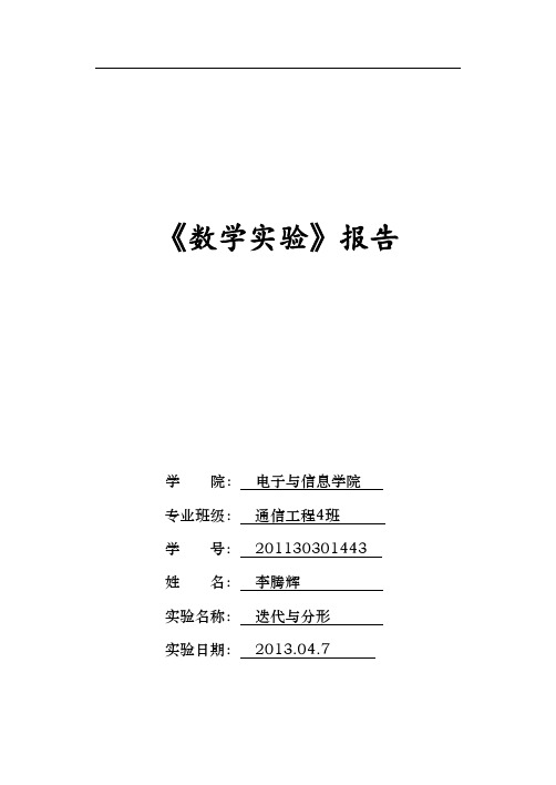 华工数学实验-作业3-迭代与分形