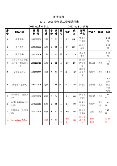 法大通选课13年上