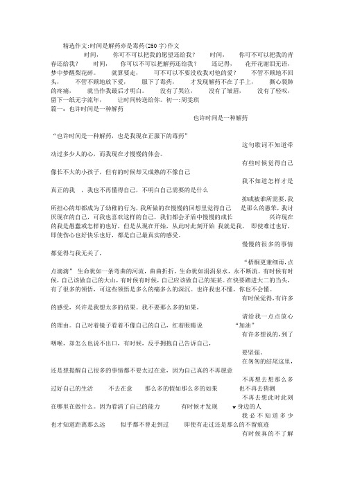 时间是解药亦是毒药(250字)作文