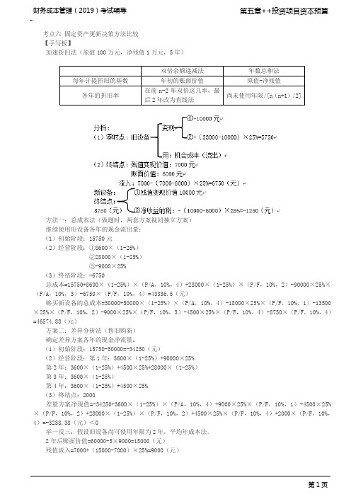 CPA 注册会计师 财务成本管理 知识点讲解及练习 第38讲_固定资产更新决策方法比较(2)