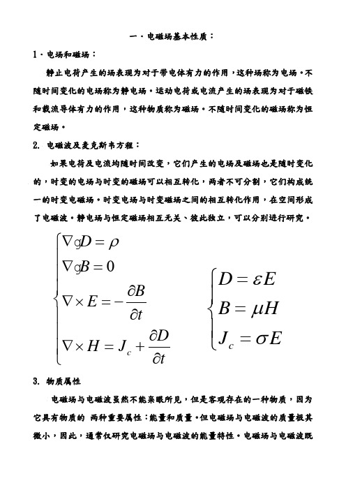 各波段电波传播方式和特点