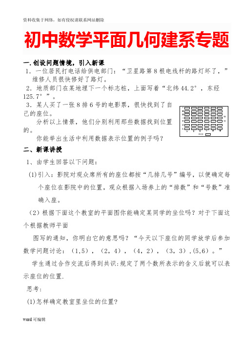 初中数学平面几何建系专题讲解学习