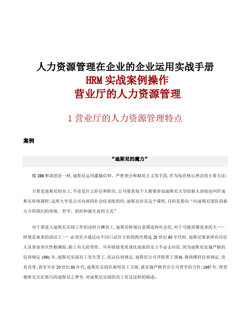 人力资源管理在企业的运用实战手册《人力资源管理实例操作》