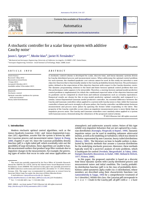 A-stochastic-controller-for-a-scalar-linear-system-with-additive-Cauchy-noise_2014_Automatica