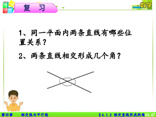 新湘教版七年级数学下册《4章 相交线与平行线  4.1 平面上两条直线的位置关系》课件_5