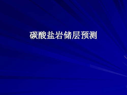 储层地球物理学碳酸盐岩储层预测