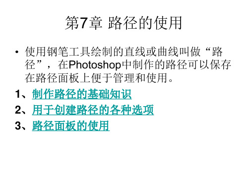 《Photoshop图像处理技术》-第7章 路径的使用.