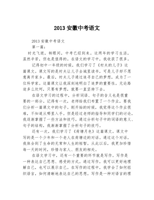 2013安徽中考语文2篇