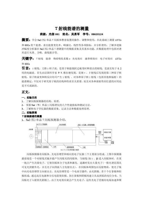 γ射线能谱的测量