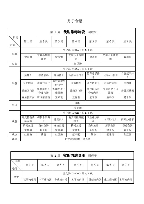 广和月子食谱