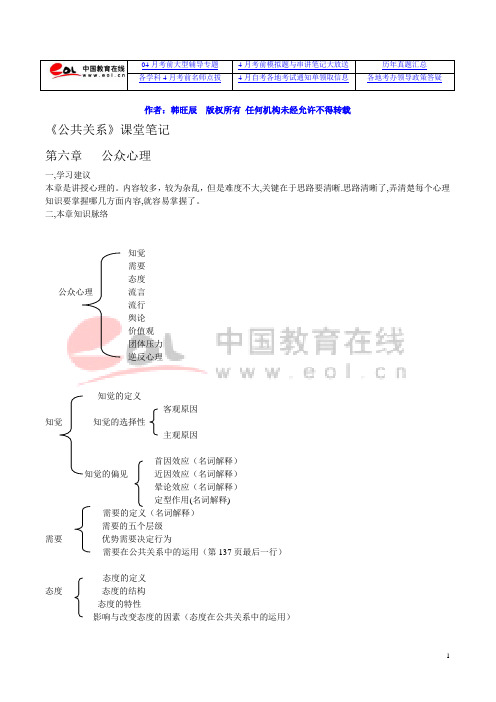 公共关系学第6—12章课堂笔记