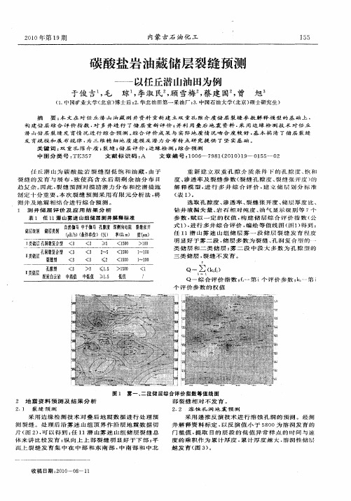 碳酸盐岩油藏储层裂缝预测——以任丘潜山油田为例