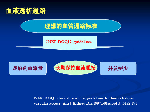 PPT医学课件血液透析血管通路狭窄介入及手术治疗讲义