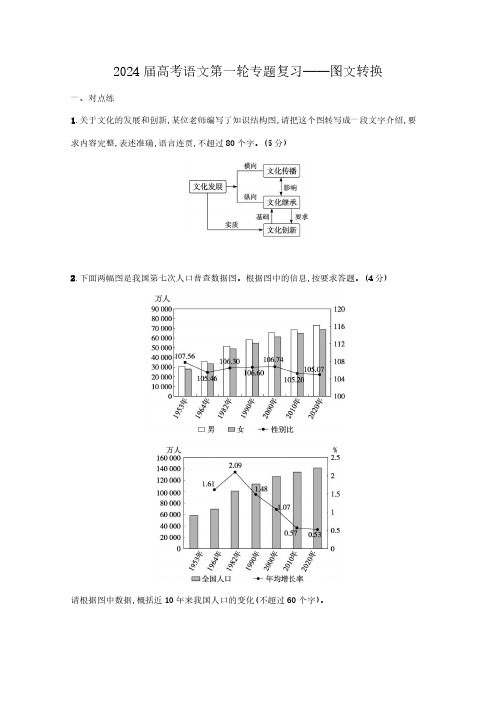 新高考2024届高考语文第一轮专题复习——图文转换(含解析)