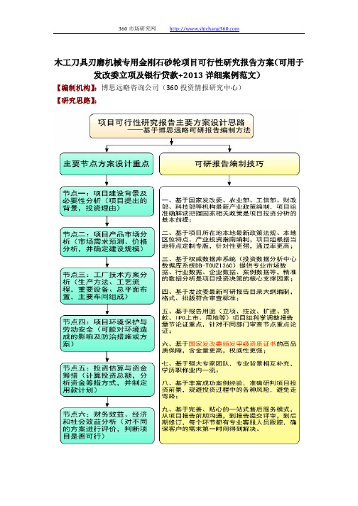 木工刀具刃磨机械专用金刚石砂轮项目可行性研究报告方案(可用于发改委立项及银行贷款+2013详细案例范文)