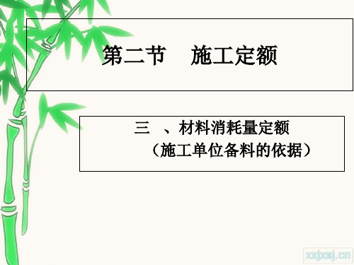 材料消耗量定额施工定额课件